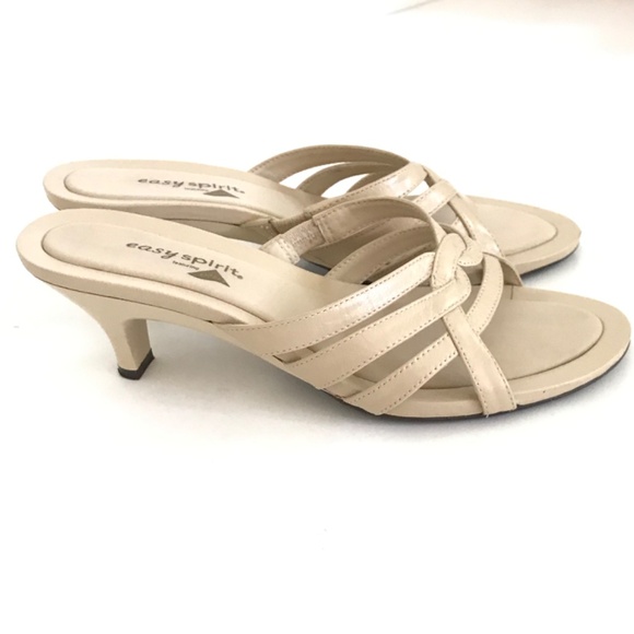 EASY SPIRIT Strappy Kitten Heel Comfort Sandals Slip On Cream Women’s Size 6.5 - Picture 5 of 14